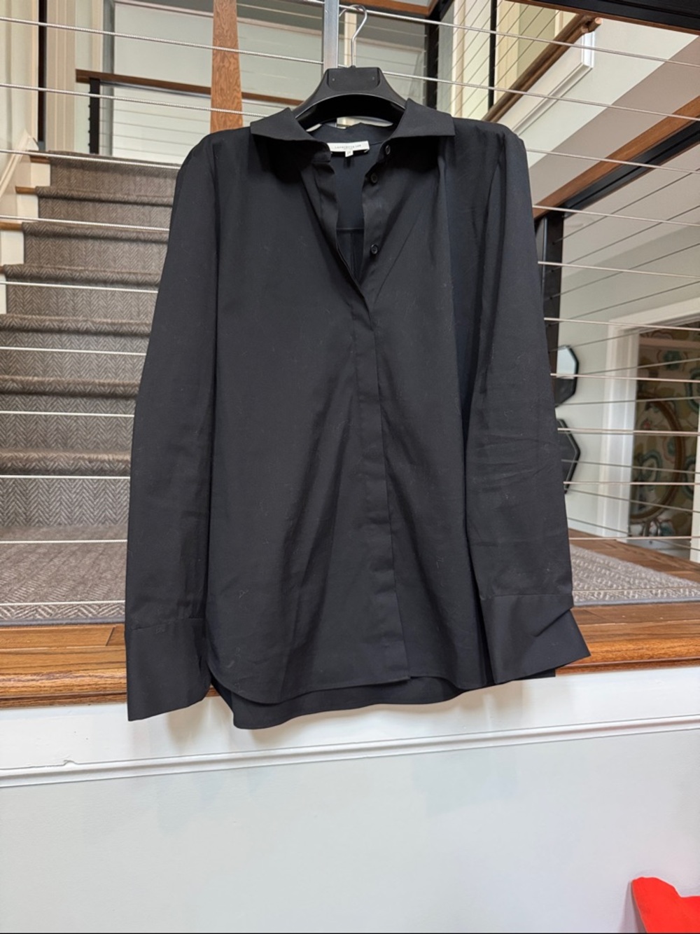 Lafayette 148 Women’s Black Dress Shirt - Classic Collared Button-Up